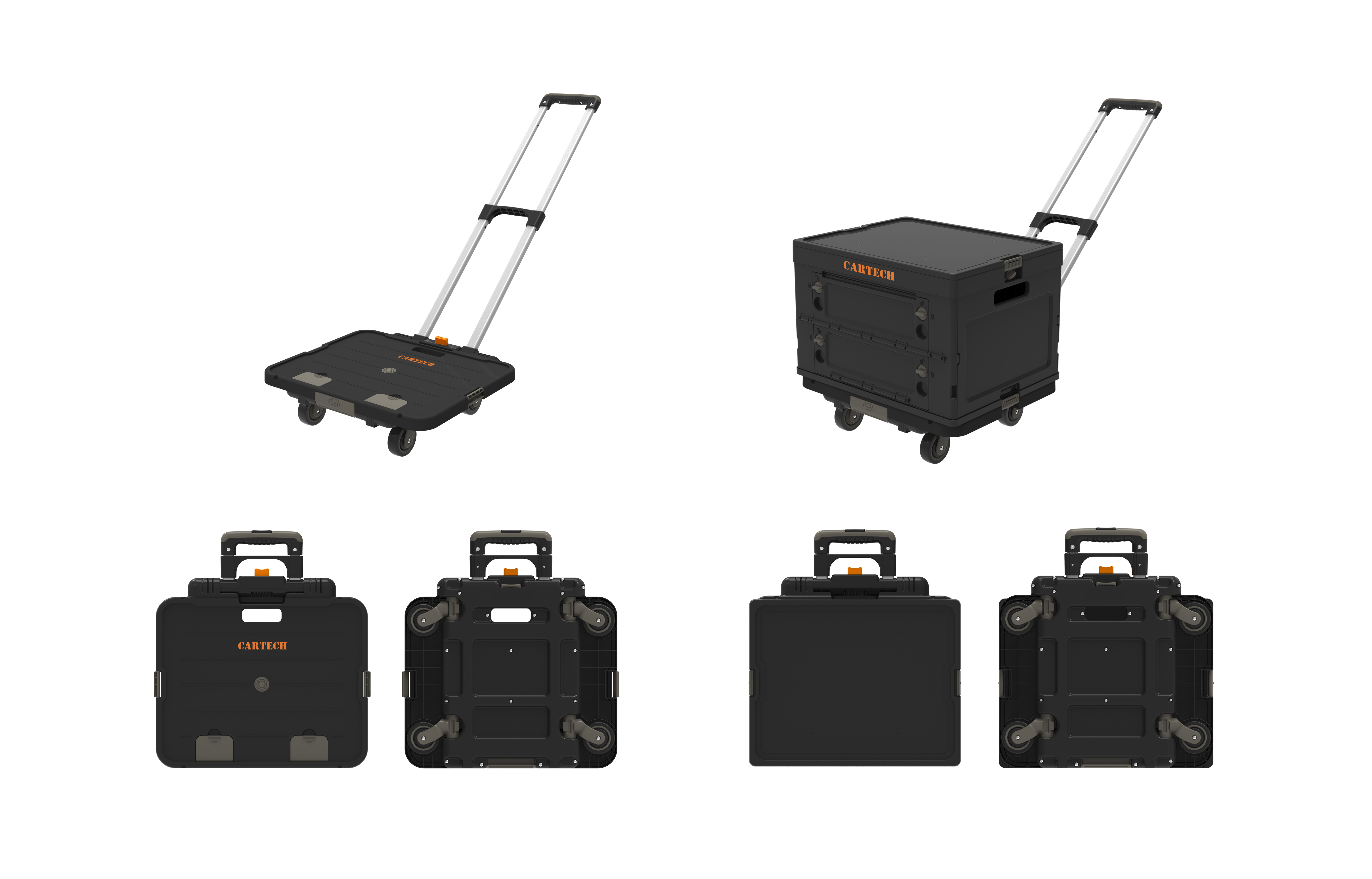 Transport trolley foldable 2in1